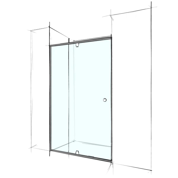 Custom Semi-Frameless Wall-To-Wall (2 Panels)