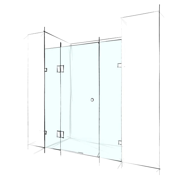Custom Frameless Wall-To-Wall (3 Panels)