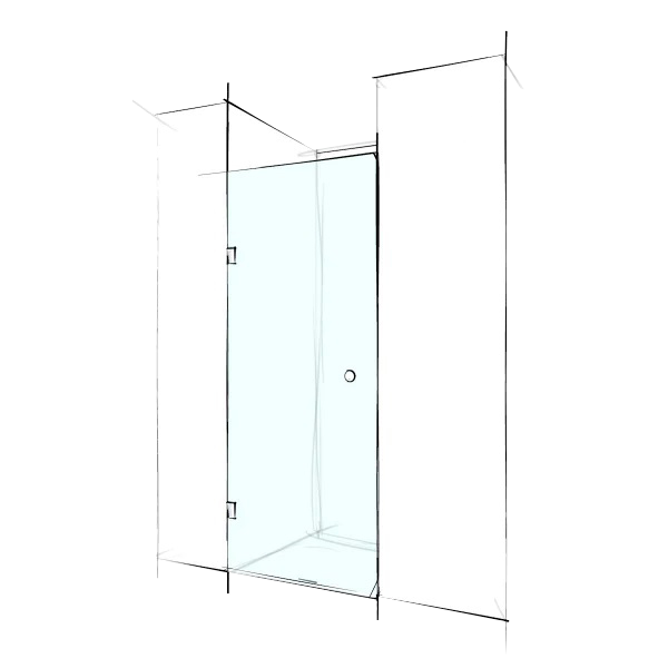 Custom Frameless Wall-To-Wall (Swing Door)