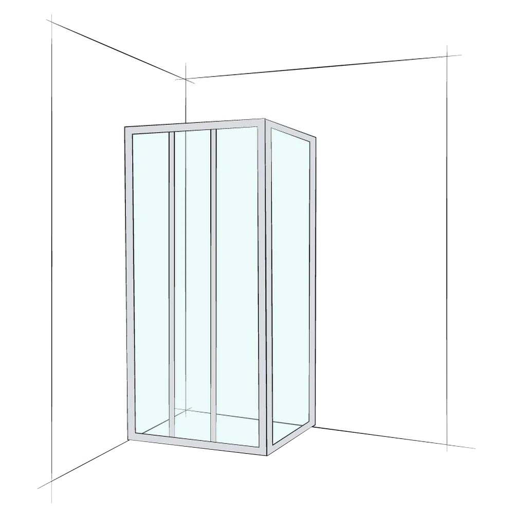 Custom Framed Sliding Corner Set-In (2 Door Sliding)